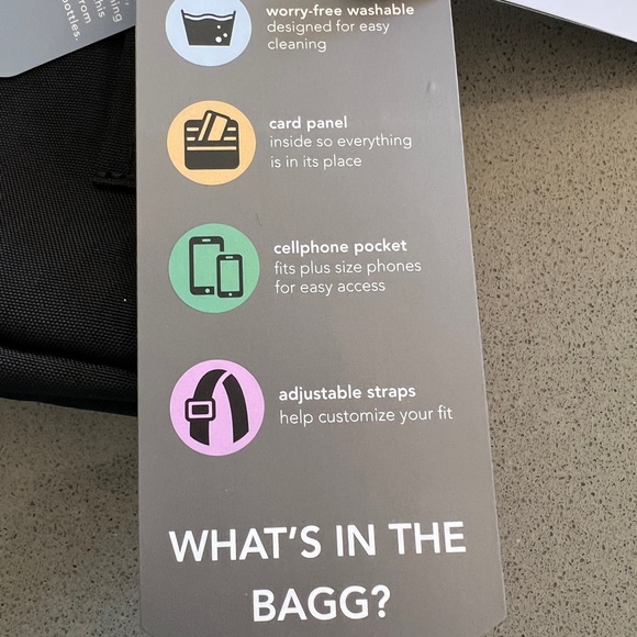 NWT Baggallini Black Triple Zip Bag - Picture 6 of 6